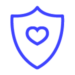 Shield with heart in center, Protection